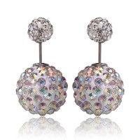 Aurora Pave Double Sided 360 Statement Earrings